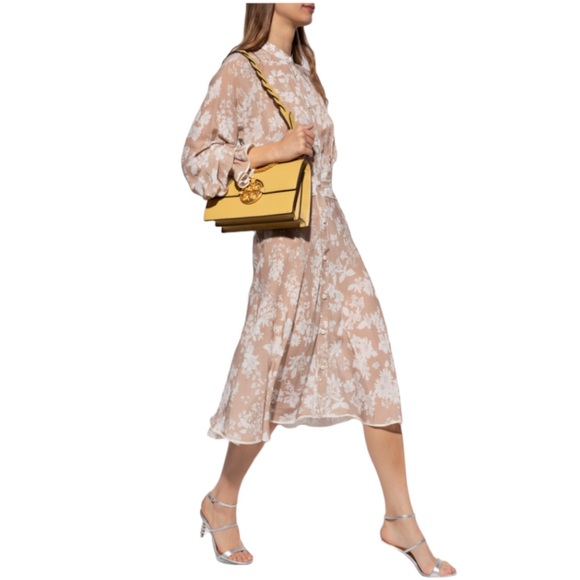 LAST CALL! DSQUARED2 Women’s Brown & Cream Floral Patterned Dress Size 40 - Picture 2 of 14